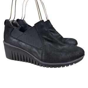 Euro Soft Sofft Womens Wedge Jaylee Black Ankle Boots Booties Shoes sz 9.5